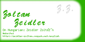 zoltan zeidler business card